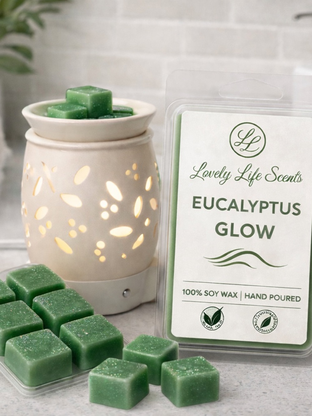 Eucalyptus Glow Premium Soy Wax Melts from Lovely Life Scents - Picture 2 of 3